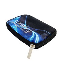 2.5" External Hard Drive Case Soft Carrying Travel for HDD SSD Portable Protection Box Organizer Cable Bag Black with Blue