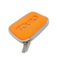 2.5" External Hard Drive Case Soft Carrying Travel for HDD SSD Portable Protection Box Organizer Cable Bag Orange