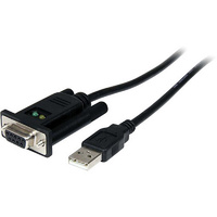 StarTech 1 Port USB to Null Modem RS232 DB9 Serial DCE Adapter Cable with FTDI, USB to DB9, USB to Serial Port, 1m length