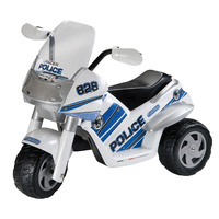 Peg Perego Kids Electric Motorbike Raider Police TriCycle Ride-On Car Toy with 6V/25W Engine