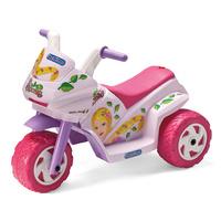 Peg Perego Mini Princess Kids Electric Motorbike Ride-On Tricycles with 6V/25W Engine White Pink