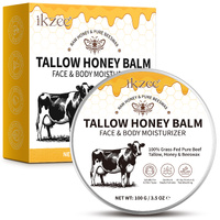 iKzee Tallow Honey Balm Face and Body Moisturizer 100g Grass Fed Pure Beef Tallow Honey Beswax