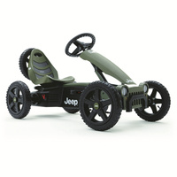 Berg Jeep Adventure Four-Wheel Go-Kart with BFR-HUB, Ride-On Toy Car for 5+Kids, Adjustable Seat, Swing Axle, Spare Tyre, Green/Black