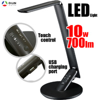 10W LED Desk Reading Lamp Light with USB Charger. Dimmable & Cool to Warm Color Changeable 700Lm (50W Halogen Replacement) Touch control