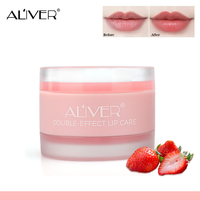 Aliver 2in1 Lip Exfoliating Scrub and Cream Sleeping Mask Moisturizing Care Balm Smooth Strawberry