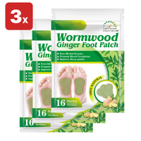 Lovelys Wormwood Ginger Detox Foot Patches Natural Plant Toxin Removal Sticky Adhesive Pads Cleansing, 16pcs