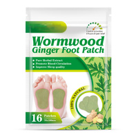 Lovelys Wormwood Ginger Detox Foot Patches Natural Plant Toxin Removal Sticky Adhesive Pads Cleansing, 16pcs