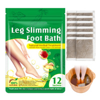 Lovelys Natural Leg Slimming Patches Foot Soak Bath Spa Firming Weight Loss Fat Burn Cellulite Body Detox Pads Herbal Ginger, 12pcs