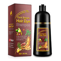Lovelys 3in1 Natural Hair Dye Shampoo DARK BROWN Hair Color Shampoo Anti Hair Loss Herbal Essence Nourishing Long Lasting, 500ml