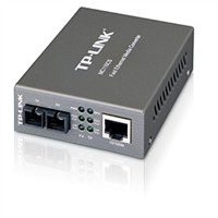 TP-Link MC110CS 10/100Mbps Single-mode SC Fiber Media Converter Full-duplex up to 2Km Switching Power Adapter Chassis mountable