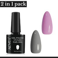 Aliver 2x Gel Nail Polish Manicure Top Base Coat No Wipe Lacquer Art Color