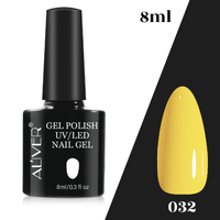 Aliver Color Gel Nail Polish Art Lacquer Manicure No Wipe Top Base Coat 8ml UV Varnish