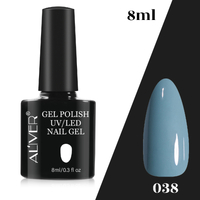 Aliver Color Gel Nail Polish Art Lacquer Manicure No Wipe Top Base Coat 8ml UV Varnish