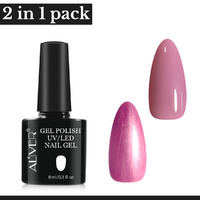 Aliver 2x Gel Nail Polish Manicure Top Base Coat No Wipe Lacquer Art Color
