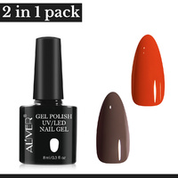 Aliver 2x Gel Nail Polish Manicure Top Base Coat No Wipe Lacquer Art Color