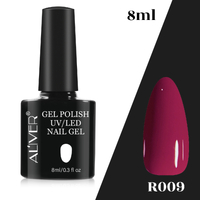Aliver Color Gel Nail Polish Art Lacquer Manicure No Wipe Top Base Coat 8ml UV Varnish