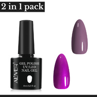 Aliver 2x Gel Nail Polish Manicure Top Base Coat No Wipe Lacquer Art Color