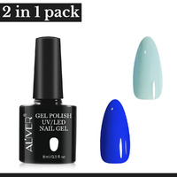 Aliver 2x Gel Nail Polish Manicure Top Base Coat No Wipe Lacquer Art Color