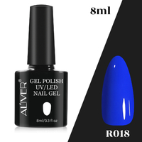 Aliver Color Gel Nail Polish Art Lacquer Manicure No Wipe Top Base Coat 8ml UV Varnish