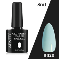 Aliver Color Gel Nail Polish Art Lacquer Manicure No Wipe Top Base Coat 8ml UV Varnish