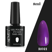 Aliver Color Gel Nail Polish Art Lacquer Manicure No Wipe Top Base Coat 8ml UV