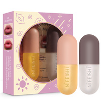 Nifeishi 2pcs Lip Plumper Set Gloss Lips Enhancer Plump Maximizer Serum Volume Moisturizer Bigger Fuller Natural Balm Day & Night Care