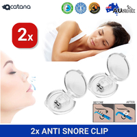 2x Anti Snore Magnetic Silicone Clip Stop Snoring Apnea Nasal Sleep Device AU