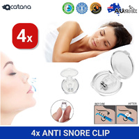 4x Anti Snore Stop Snoring Nose Magnetic Silicone Clip Apnea Aid Device Nasal