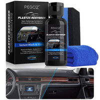 PEGCIZ Car Plastic Restorer Revitalizing Coating Parts Refurbish Interior Agent Auto Plaste Detailing Coat BLACK, 50ml