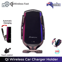 Qi Wireless Charger Car Mount Phone Holder Rack Automatic Clamping Smart Sensor
