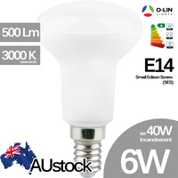 LED 6W Light Bulb Lamp Globe E14 R50 O-Lin Warm White 500Lm Edison Screw
