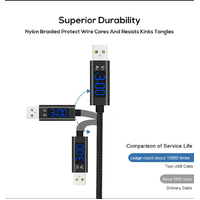 LED Display Voltage 3.0A Cable Usb C Type-C Fast Charging Speed Huawei Samsung