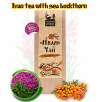 Organic Ivan Tea (Fireweed Tea or WillowHerb Chai) with Sea-Buckthorn by Sibirskiy Znakhar, 50g, kraft paper bag