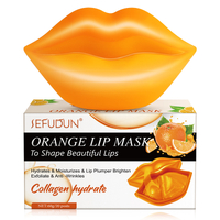 Sefudun Collagen Lip Mask Orange Plumper Moisturizing Beauty Care Gel Patch  Lip Lines Moisturizing Lip Mask, Lip Sleep Mask Reduces