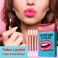 Liqiud Lipstick Tattoo Cotton Swab Long Lasting Waterproof Portable Non-Stick