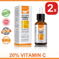 2X 20% Vitamin C Serum 100%  Hyaluronic Acid Anti Ageing Aging Wrinkle Collagen