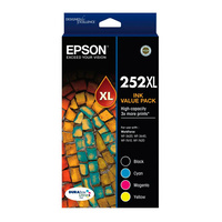 Epson 252XL Capacity Four Colour Value Pack (Black, Cyan, Magenta & Yellow)