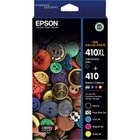 Epson 410XL Black + Std Clrs (PB, C, M, Y) x 5 ink Value Pack (XP-530, XP-630)