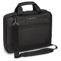 Targus CitySmart Slimline Topload Business Commuter Messenger Laptop Briefcase for 12.5-14? Laptops, Black/Grey