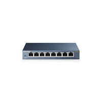 TP-Link TL-SG108 8-port Desktop Gigabit Switch, 8 10/100/1000M RJ45 Ports, Steel Case
