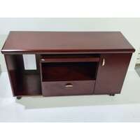 TV Cabinet Entertainment Stand Wooden on Wheels 123x45x66 for LCD LED Plasma