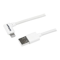 StarTech Angled Apple Lightning Connector 8-pin to USB Cable for iPhone / iPod / iPad, 2m length, white