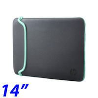 HP 15.6"""" (35.6cm) Reversible Neoprene Sleeve Case for Notebook, Black/Green