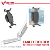 Tablet iPad Adapter Holder Connector Mount for Monitor Arm Stand Desk VESA Black