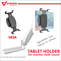 Vision Mounts VM-A69 | VESA Tablet Mount Adapter Universal Connector Adjustable Holder for Monitor Stand Arms fits iPad, Samsung