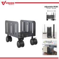 Vision Mounts VM-CH01 |  Computer Tower Rolling Stand Desktop CPU Wheels Cart Mobile Holder, Size Adjustable