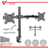 Vision Mounts VM-D34 | Dual Monitor Stand 2 Arm Desk Mount Display Screen Bracket Holder