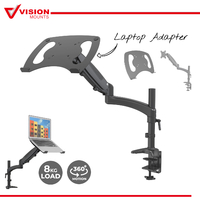 Vision Mounts VM-GM112D-D15 | Monitor Stand Arm Single Mount with Laptop Tray Adapter Holder Desk Desktop 8kg 32"