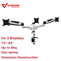 3-Monitor Mount Desk Clamp Gas Spring 3x 24'' Vision Mounts VM-LCD-GM134D