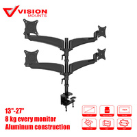 4 LCD Monitor Arm Desk Clamp up to 27" 8KG VESA Vision Mounts VM-LDE144